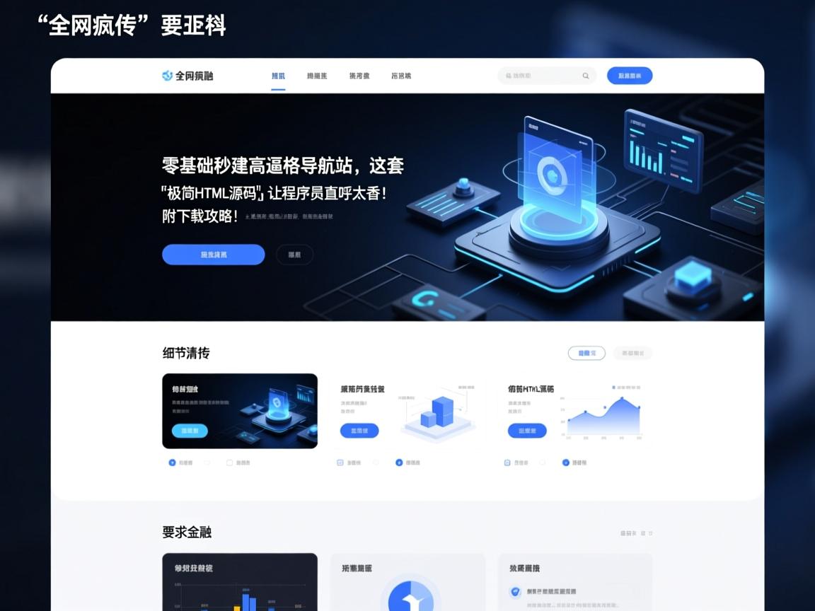 全网疯传!零基础秒建高逼格导航站,这套「极简HTML源码」让程序员直呼太香!附下载攻略)