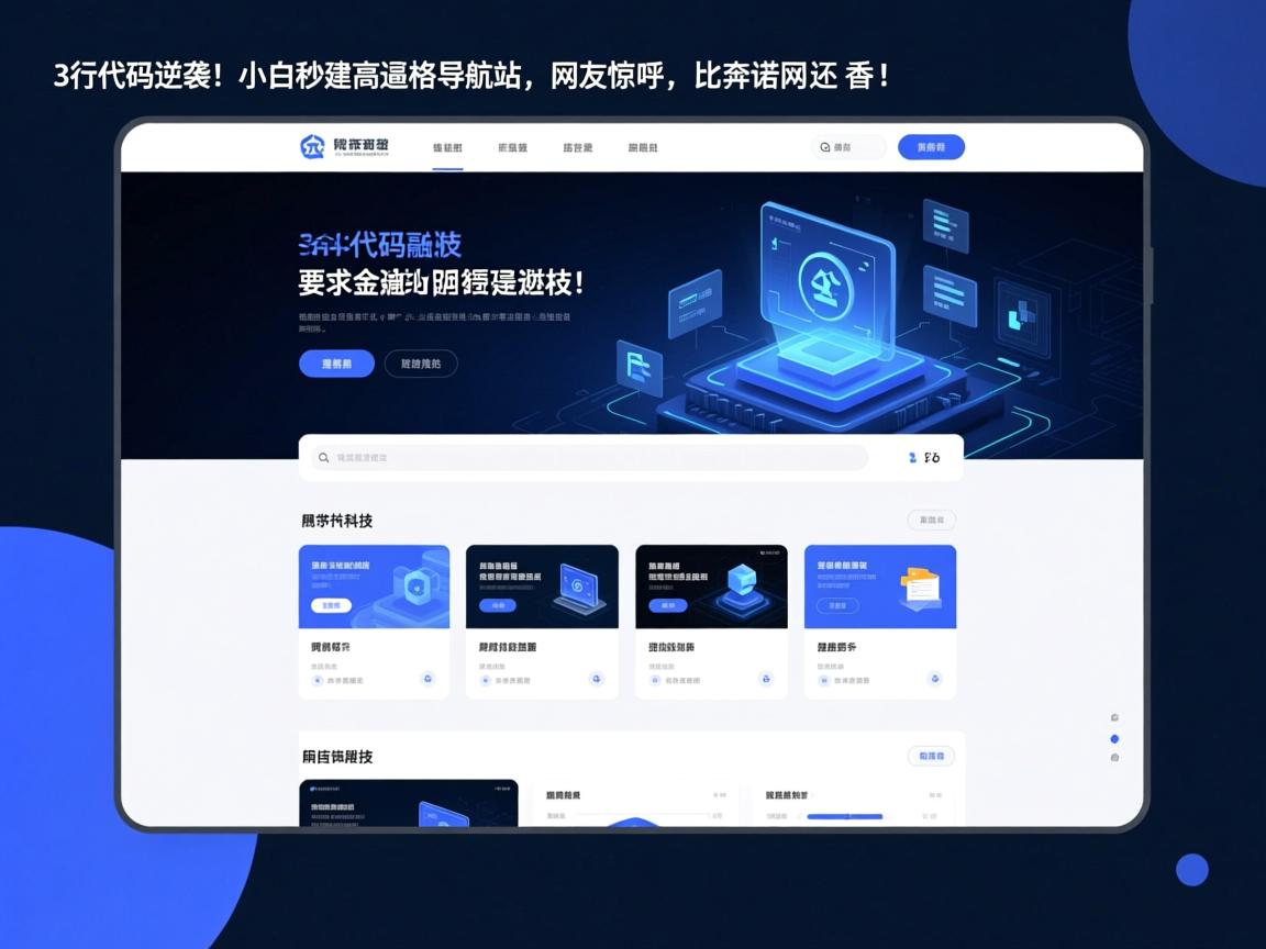 3行代码逆袭！小白秒建高逼格导航站，网友惊呼，比奔诺网还香！