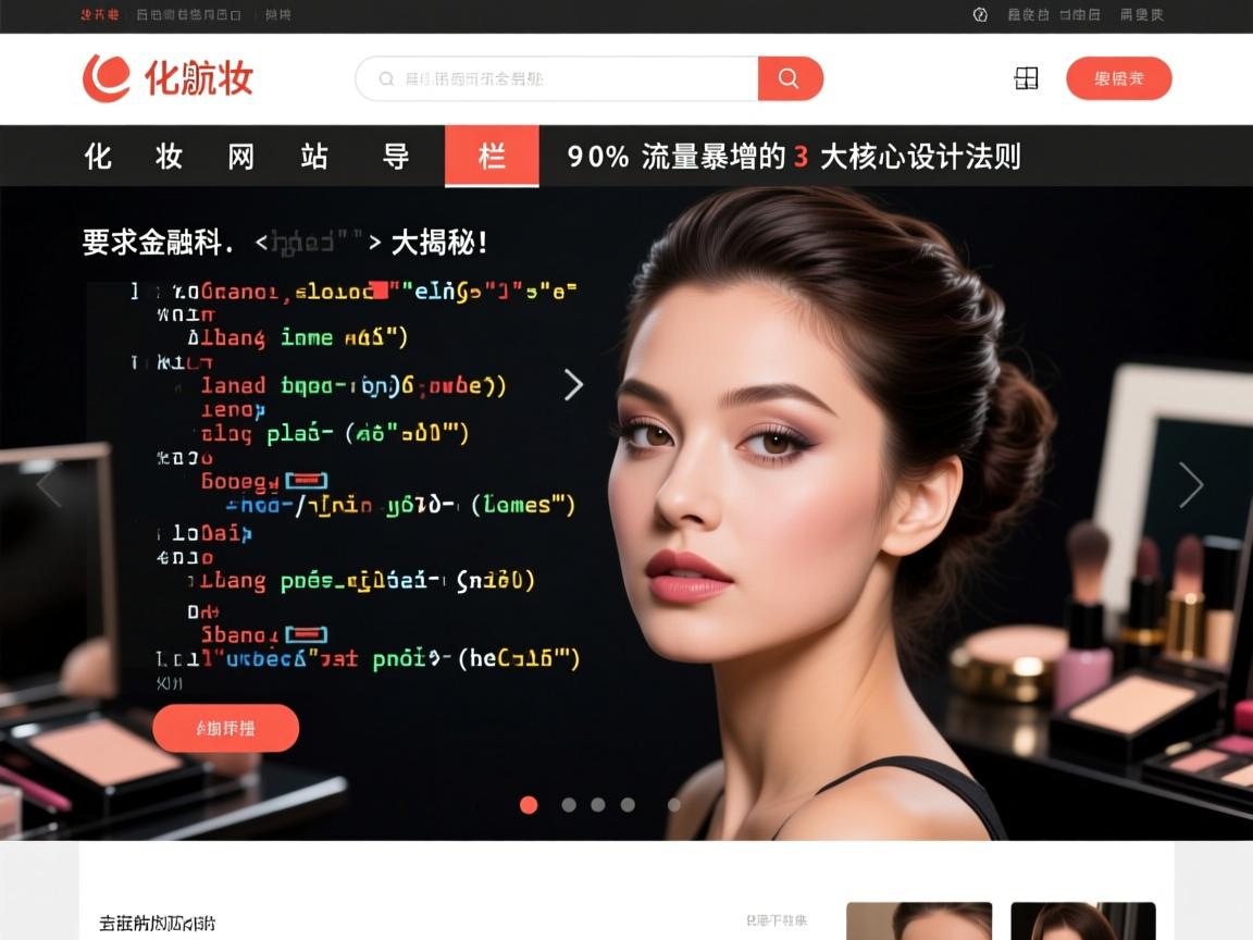 化妆品网站导航栏源码大揭秘！90%流量暴增的3大核心设计法则