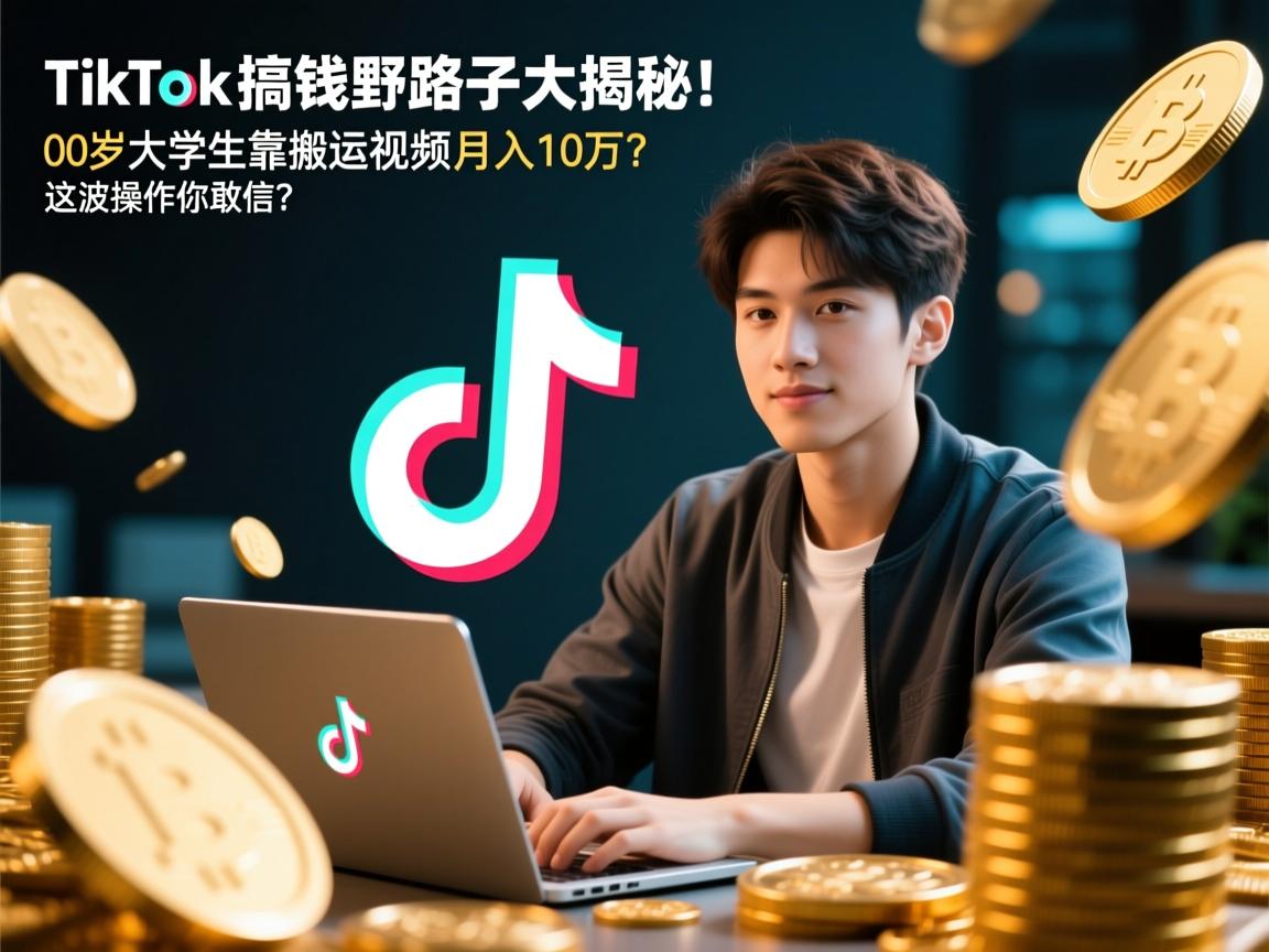 TikTok搞钱野路子大揭秘!00后大学生靠搬运视频月入10万,这波操作你敢信?