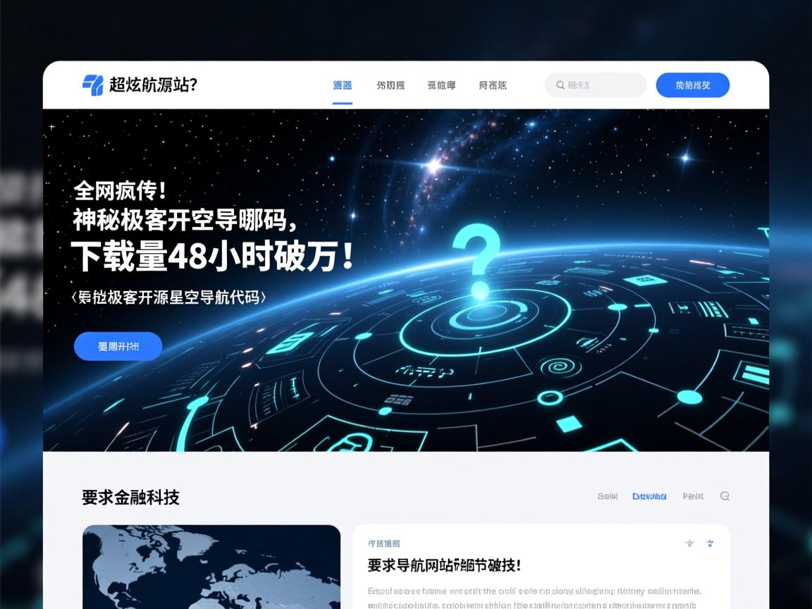 超炫导航网站源码在哪?全网疯传!神秘极客开源星空导航代码,下载量48小时破万!