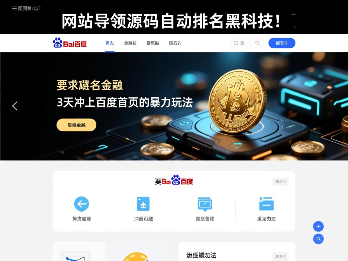 网站导航源码自动排名黑科技！3天冲上百度首页的暴力玩法
