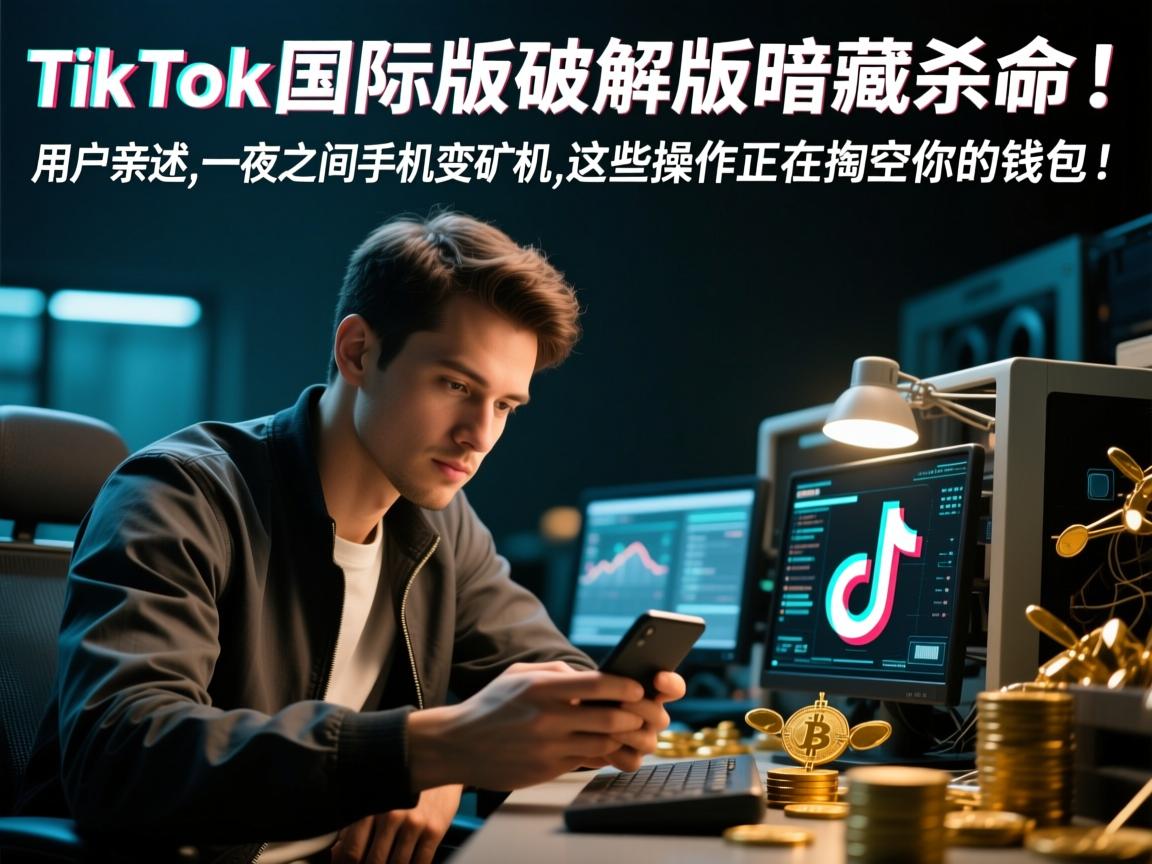 TikTok国际版破解版暗藏杀机！用户亲述，一夜之间手机变矿机，这些操作正在掏空你的钱包！