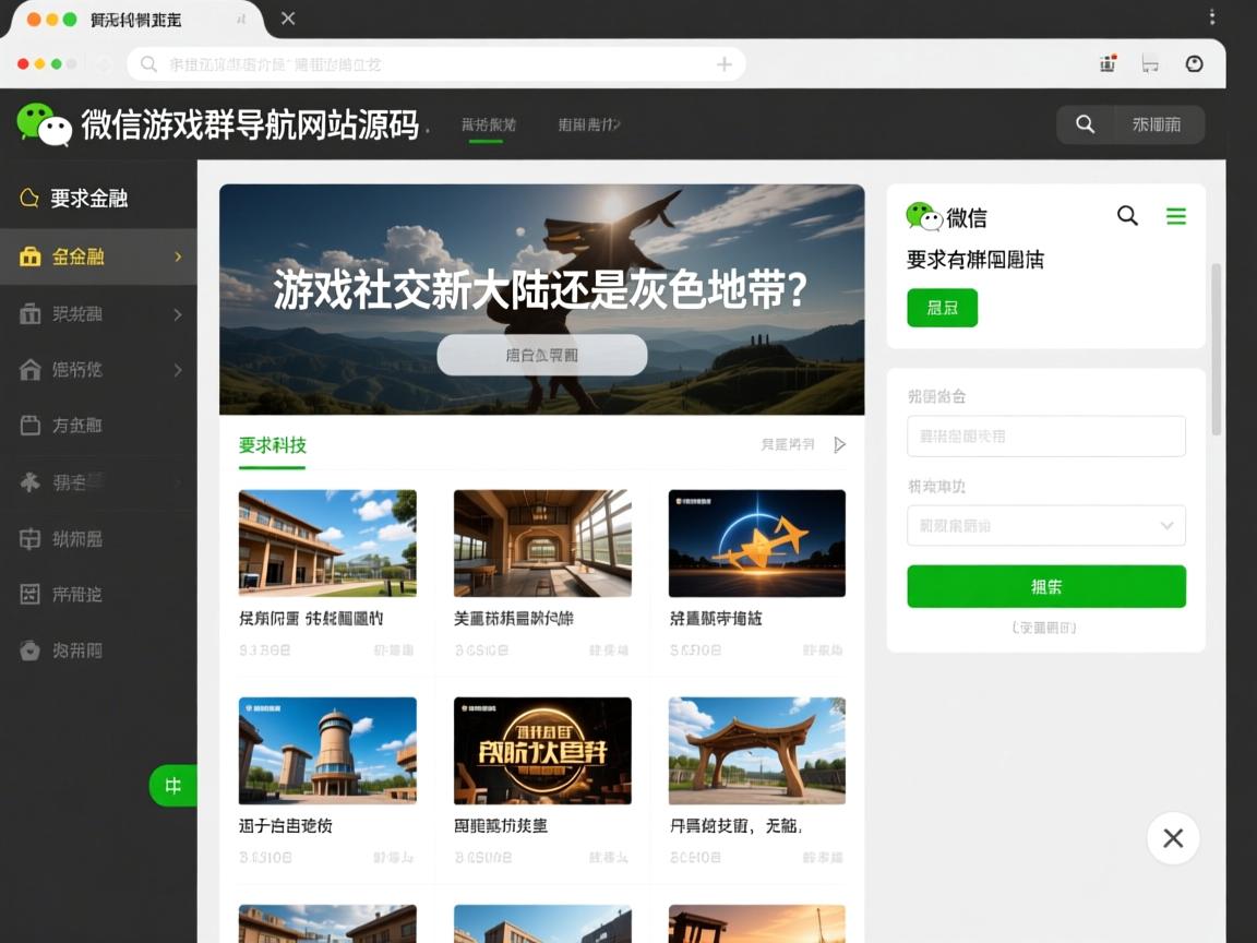 微信游戏群导航网站源码，游戏社交新大陆还是灰色地带？