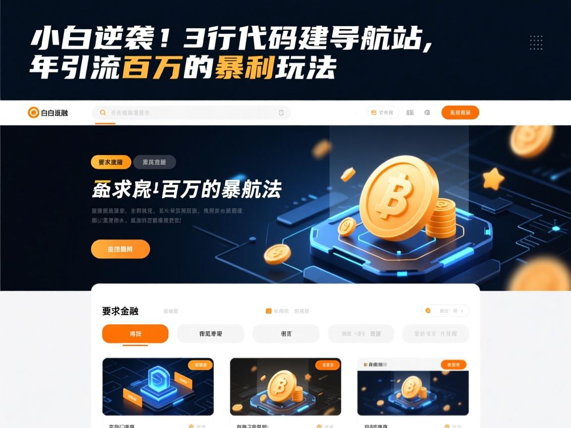 小白逆袭！3行代码建导航站，年引流百万的暴利玩法