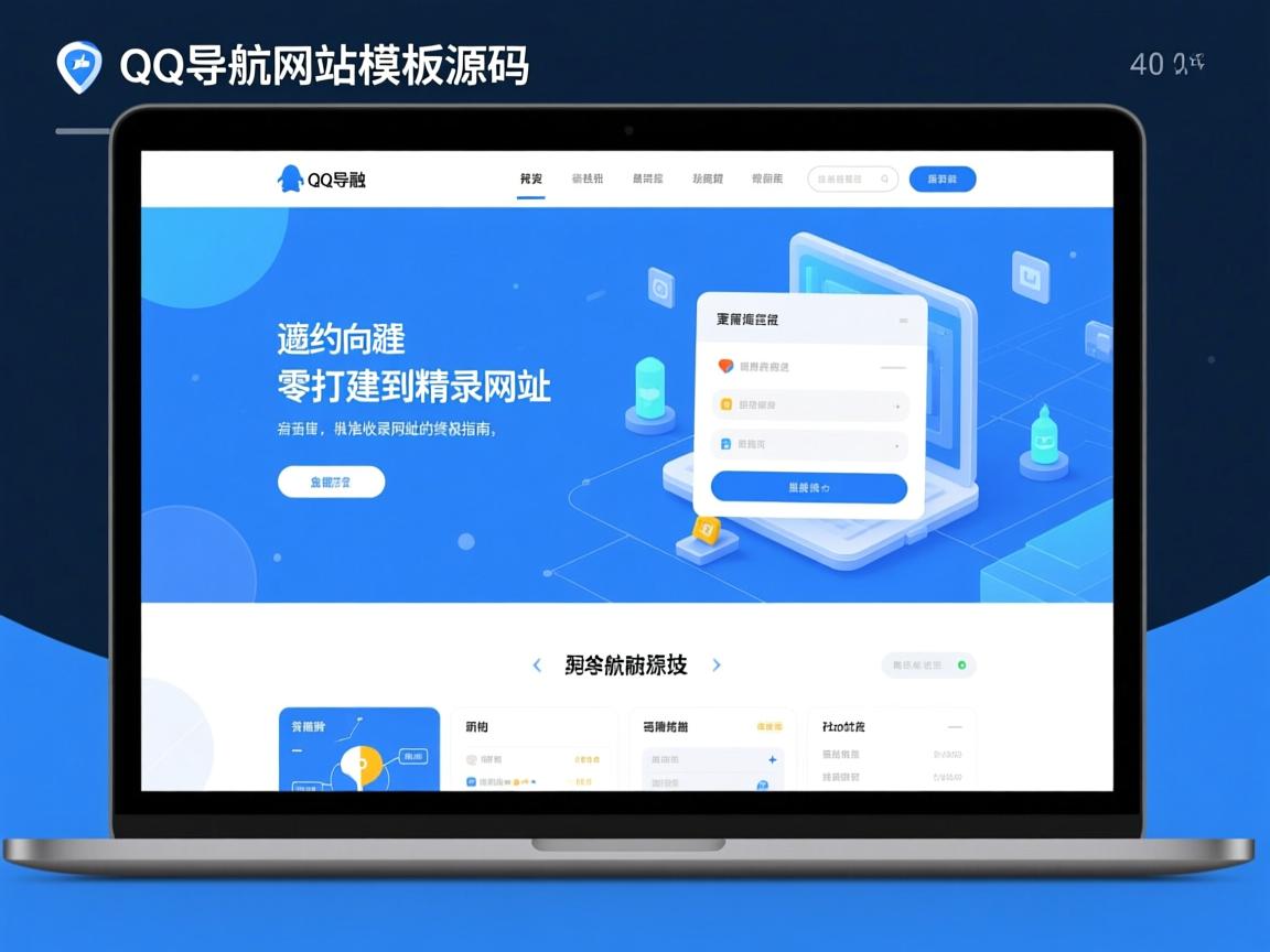 蓝色简约QQ导航网站模板源码,从零搭建到精准收录网址的终极指南