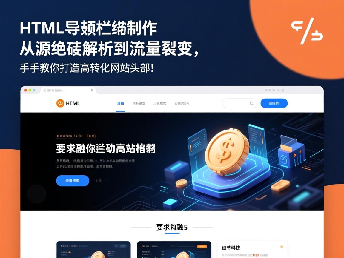 HTML导航栏制作终极指南,从源码解析到流量裂变,手把手教你打造高转化网站头部!
