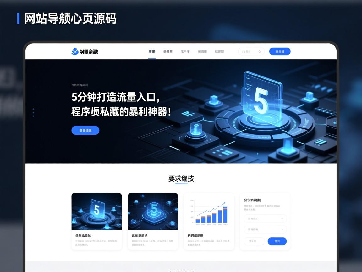 网站导航单页源码，5分钟打造流量入口，程序员私藏的暴利神器！