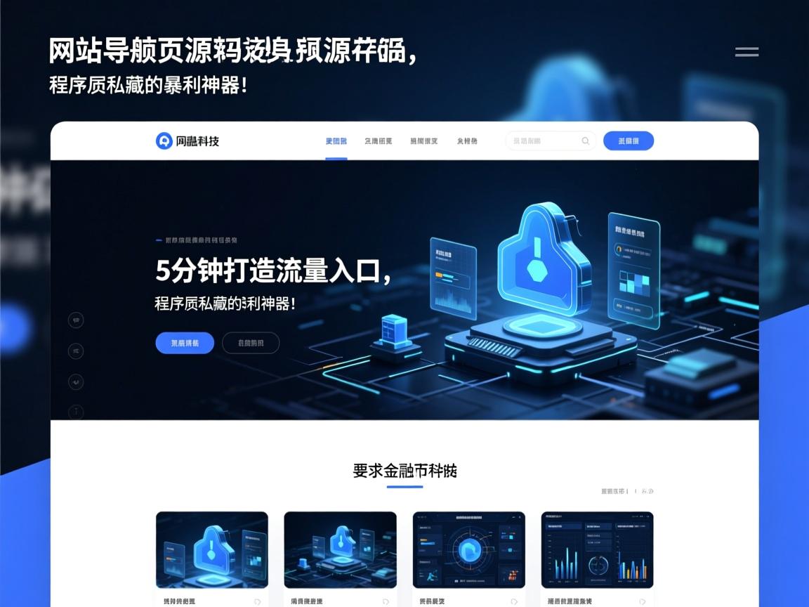 网站导航单页源码,5分钟打造流量入口,程序员私藏的暴利神器!