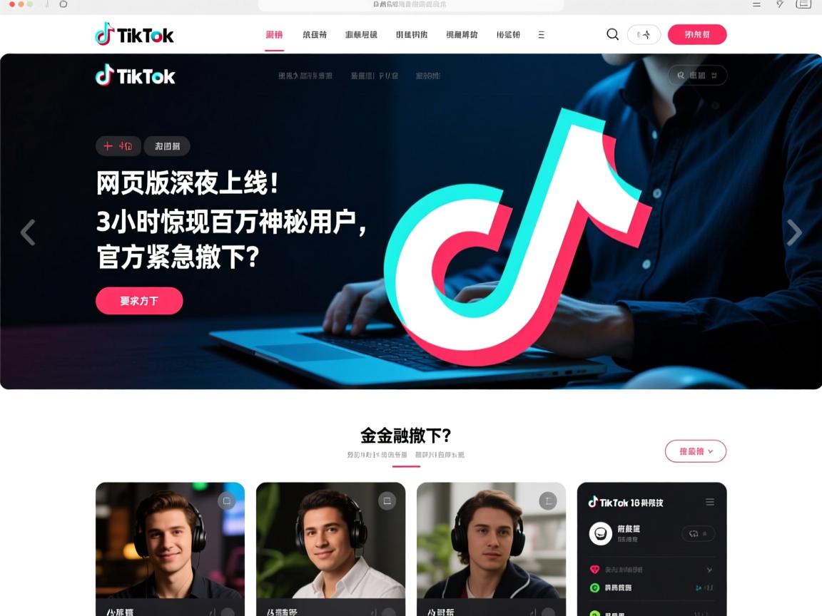 TikTok18网页版深夜上线!3小时惊现百万神秘用户,官方紧急撤下?