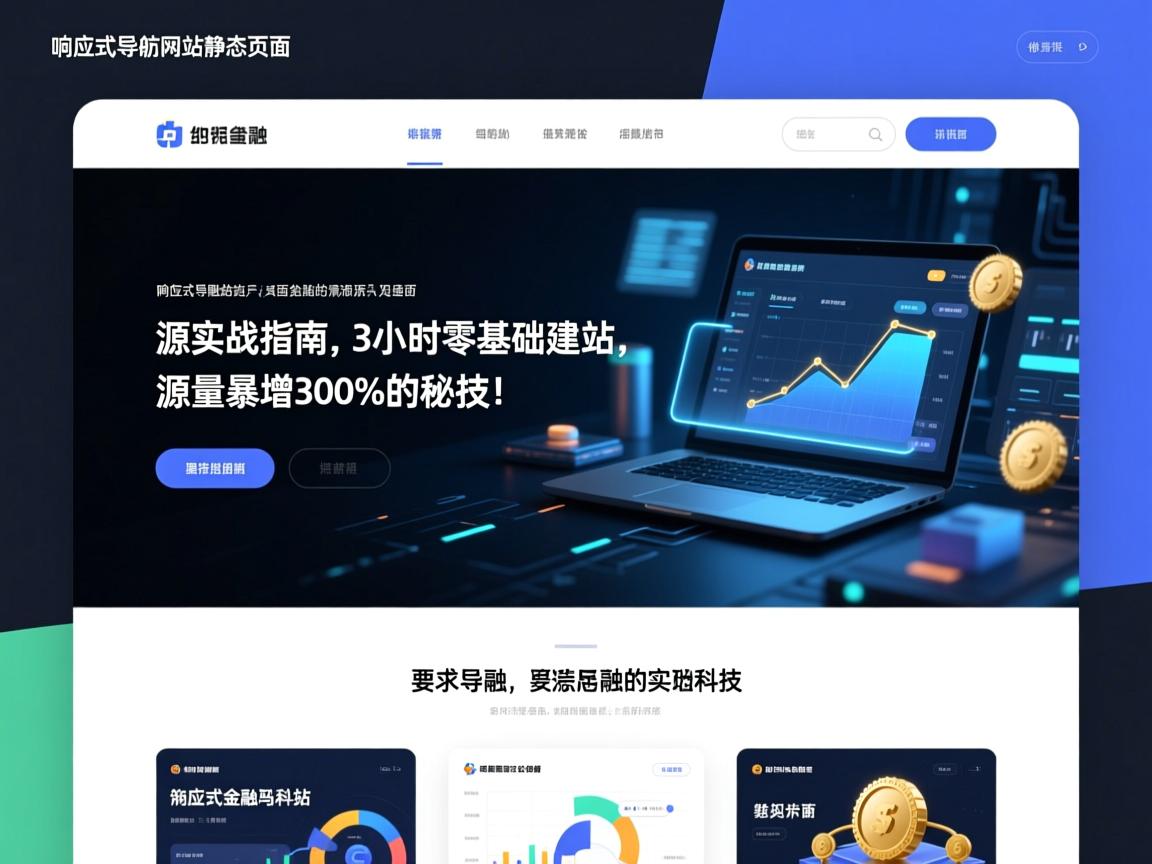 响应式导航网站静态页面源码实战指南，3小时零基础建站，流量暴增300%的秘技！