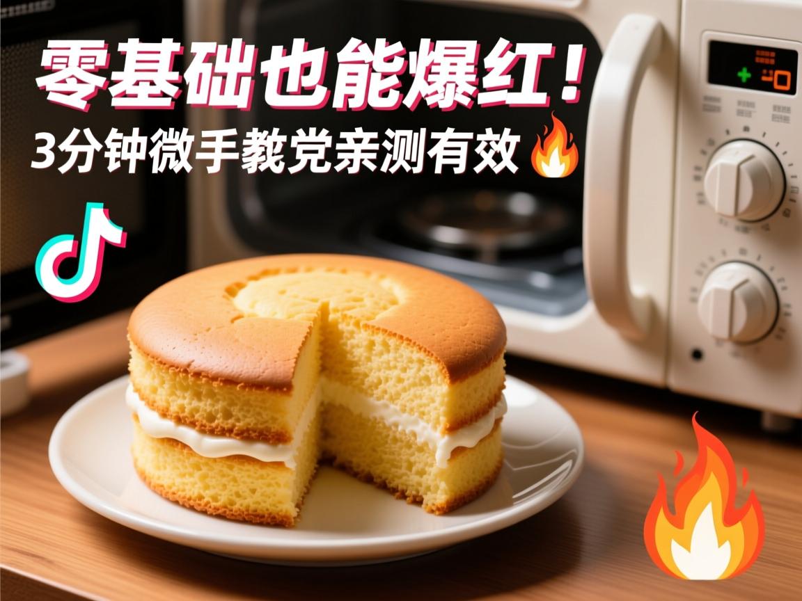 零基础也能爆红!TikTok涨粉秘籍+3分钟微波蛋糕教程,手残党亲测有效🔥