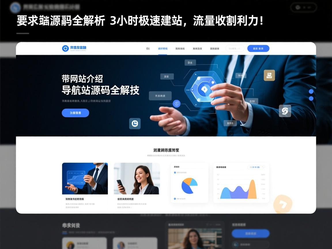 带网站介绍的导航站源码全解析，3小时极速建站，流量收割利器！