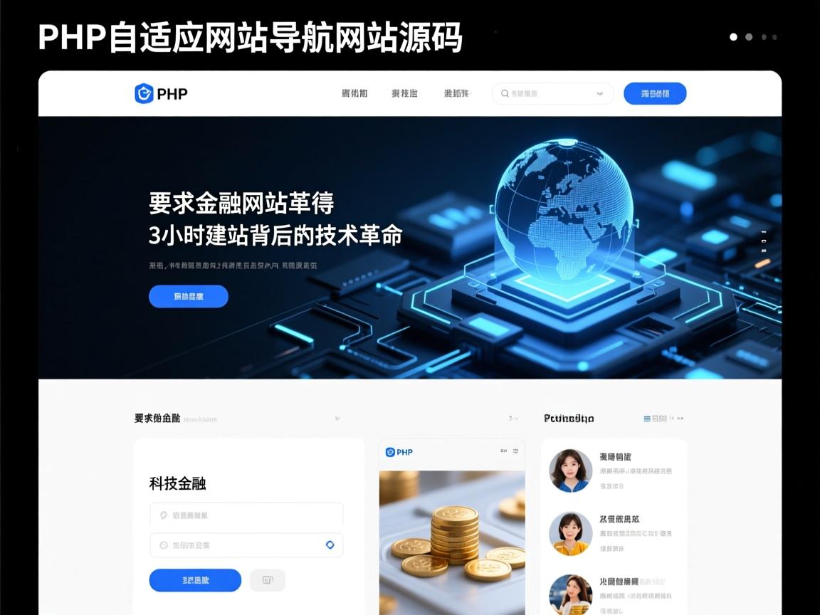 PHP自适应网址导航网站源码,3小时建站背后的技术革命