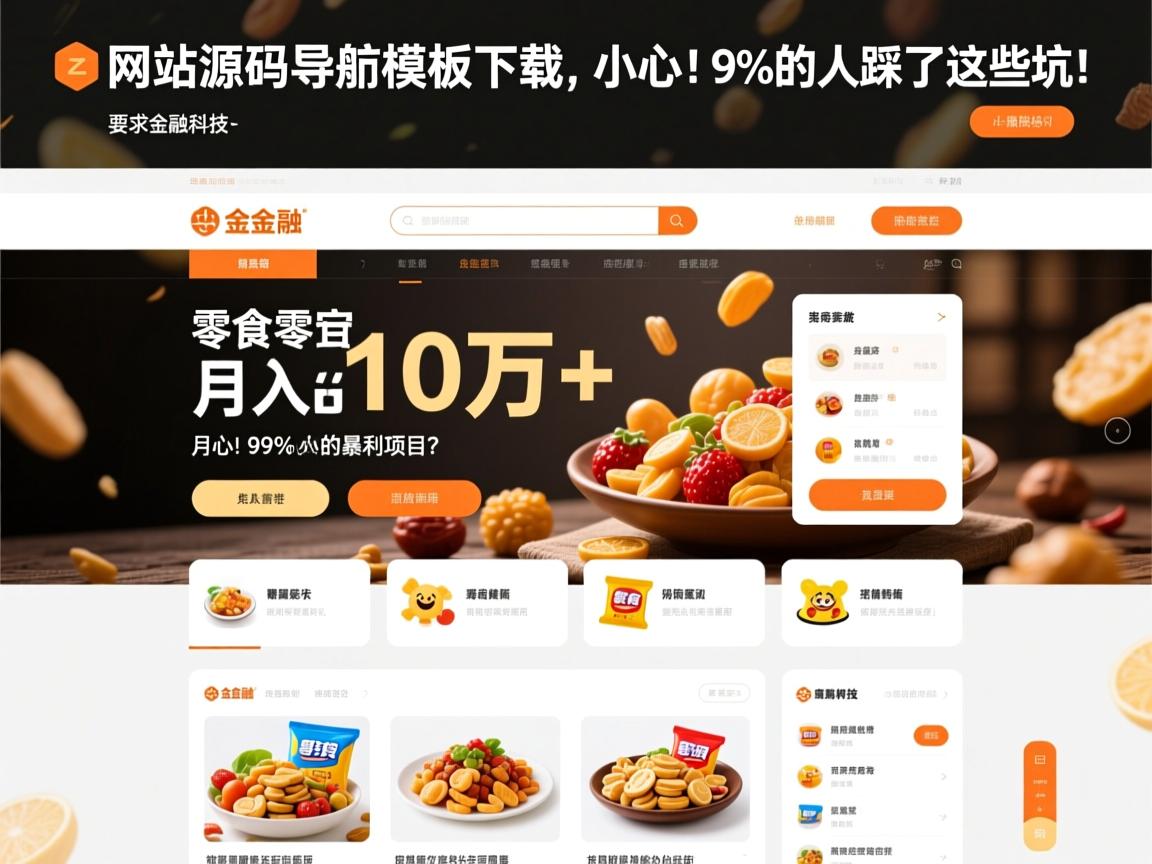零食网站源码导航模板下载,月入10万+的暴利项目?小心!99%的人踩了这些坑!