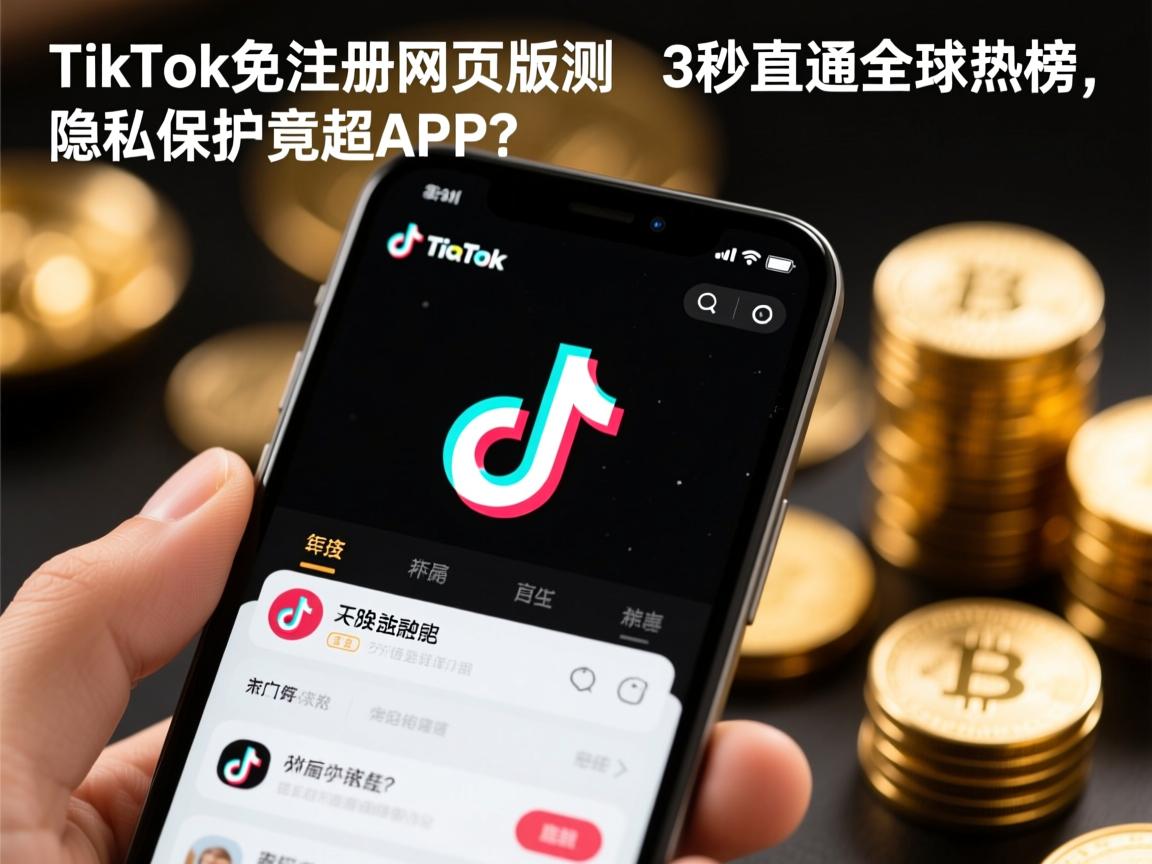 TikTok免注册网页版实测,3秒直通全球热榜,隐私保护竟超APP?