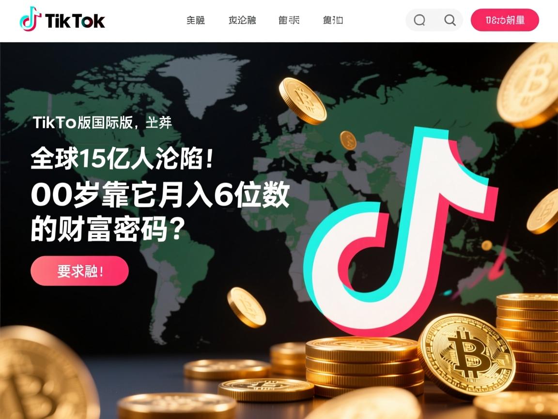 TikTok网页版+国际版，全球15亿人沦陷！00后靠它月入6位数的财富密码？