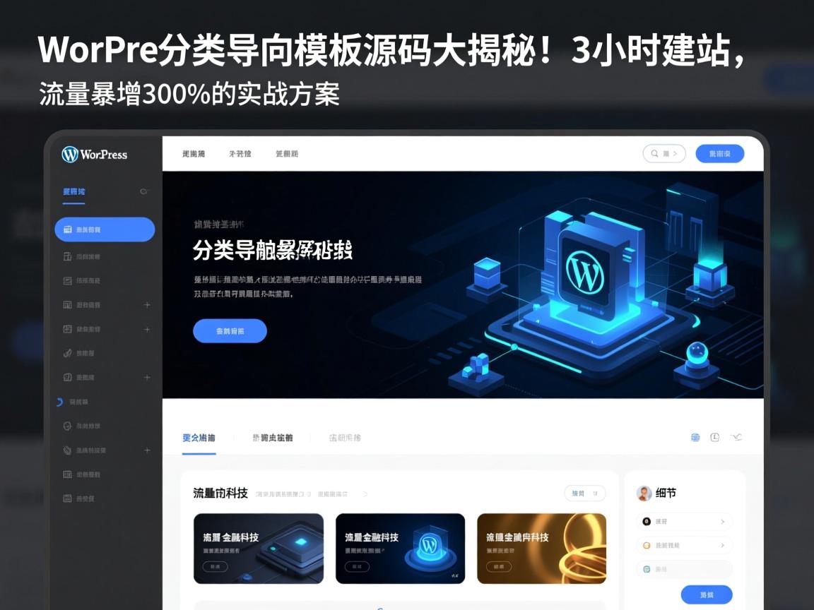 WordPress分类导航模板源码大揭秘！3小时建站，流量暴增300%的实战方案