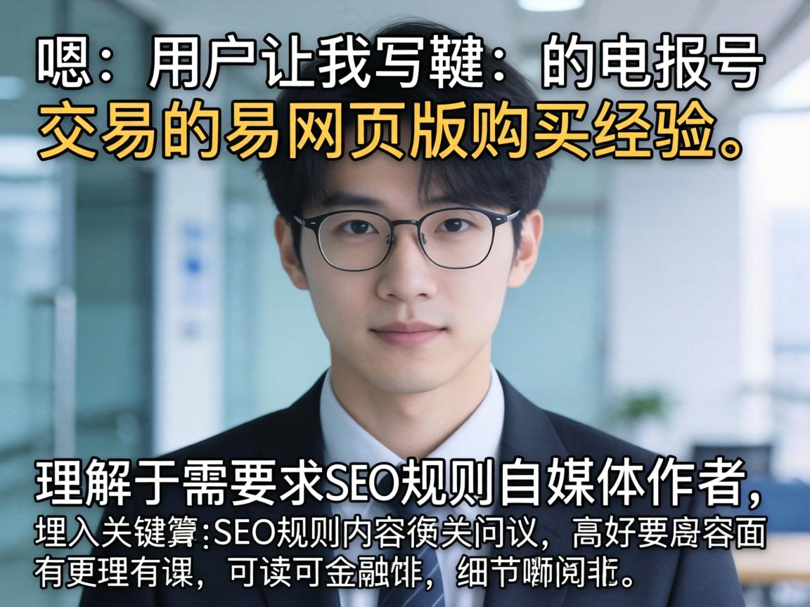 嗯，用户让我写一个关于电报号交易网页版购买经验的文章。首先，我需要理解用户的需求。用户是一个自媒体作者，所以文章需要符合SEO规则，埋入关键词，同时内容要有理有据，可读性强，口语化但专业