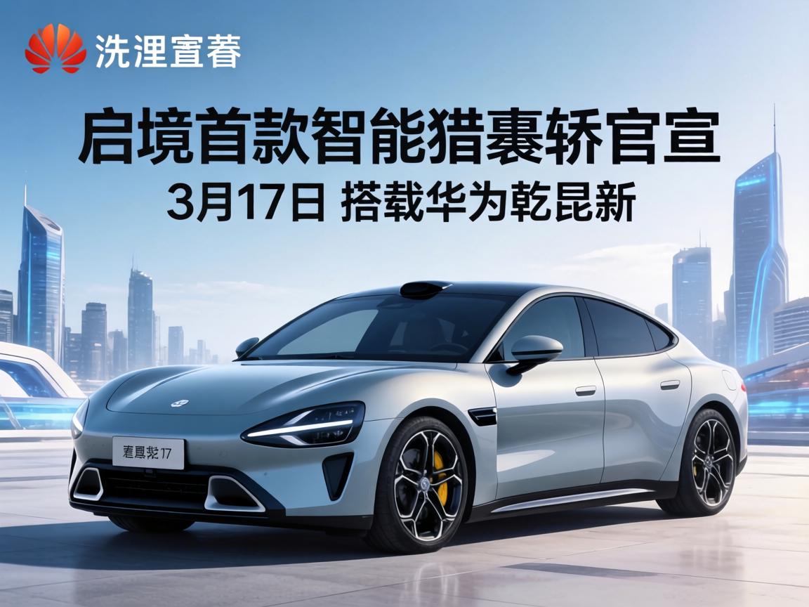 启境首款智能猎装轿跑官宣3月17日亮相 搭载华为乾崑新…