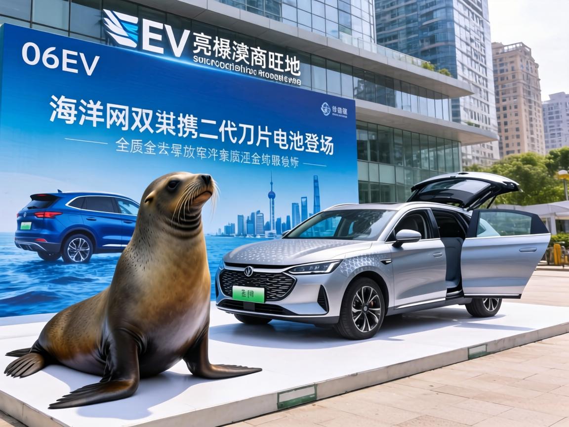海狮06EV亮相魔都旺地，海洋网双车携二代刀片电池登场