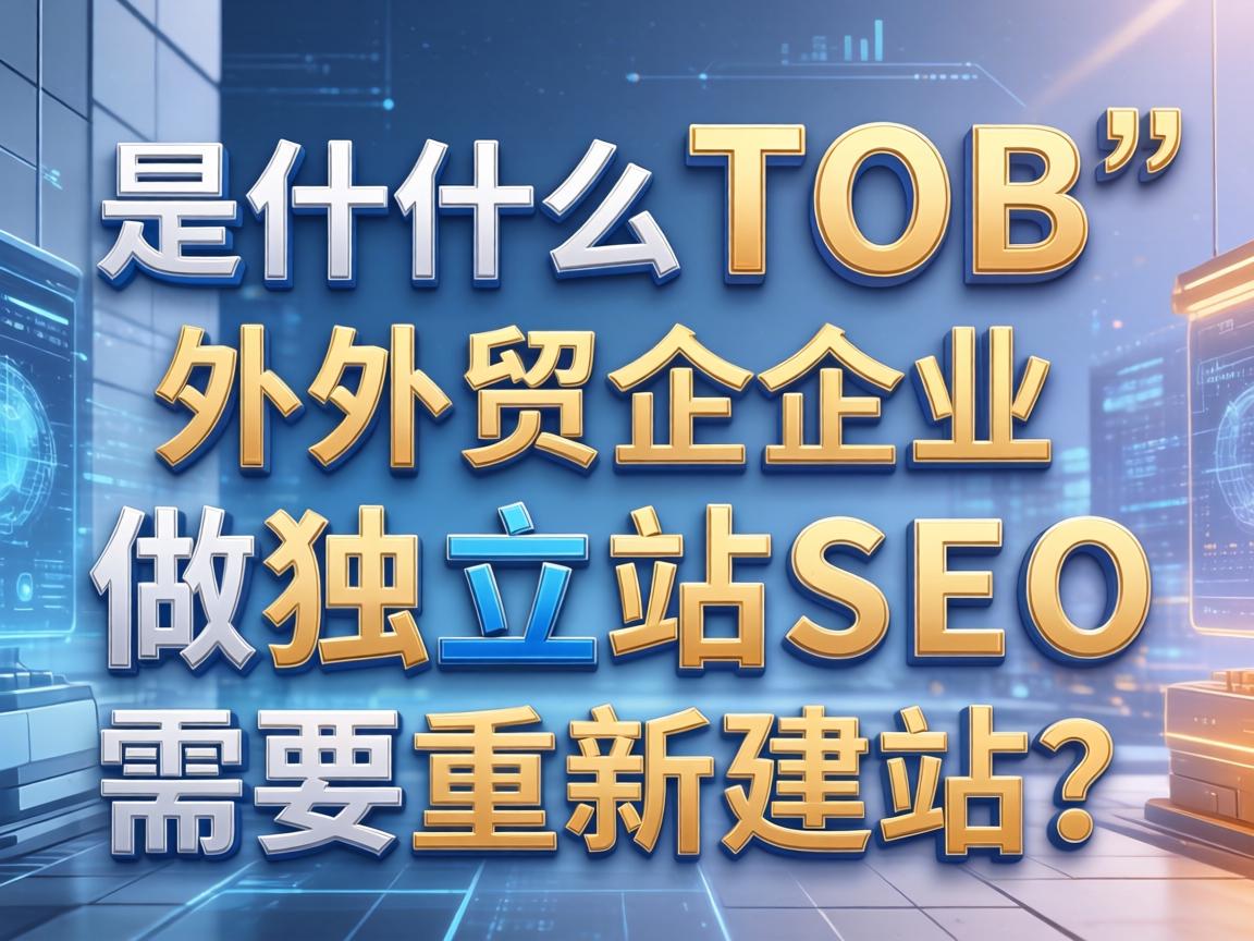 为什么TOB外贸企业做独立站SEO需要重新建站？