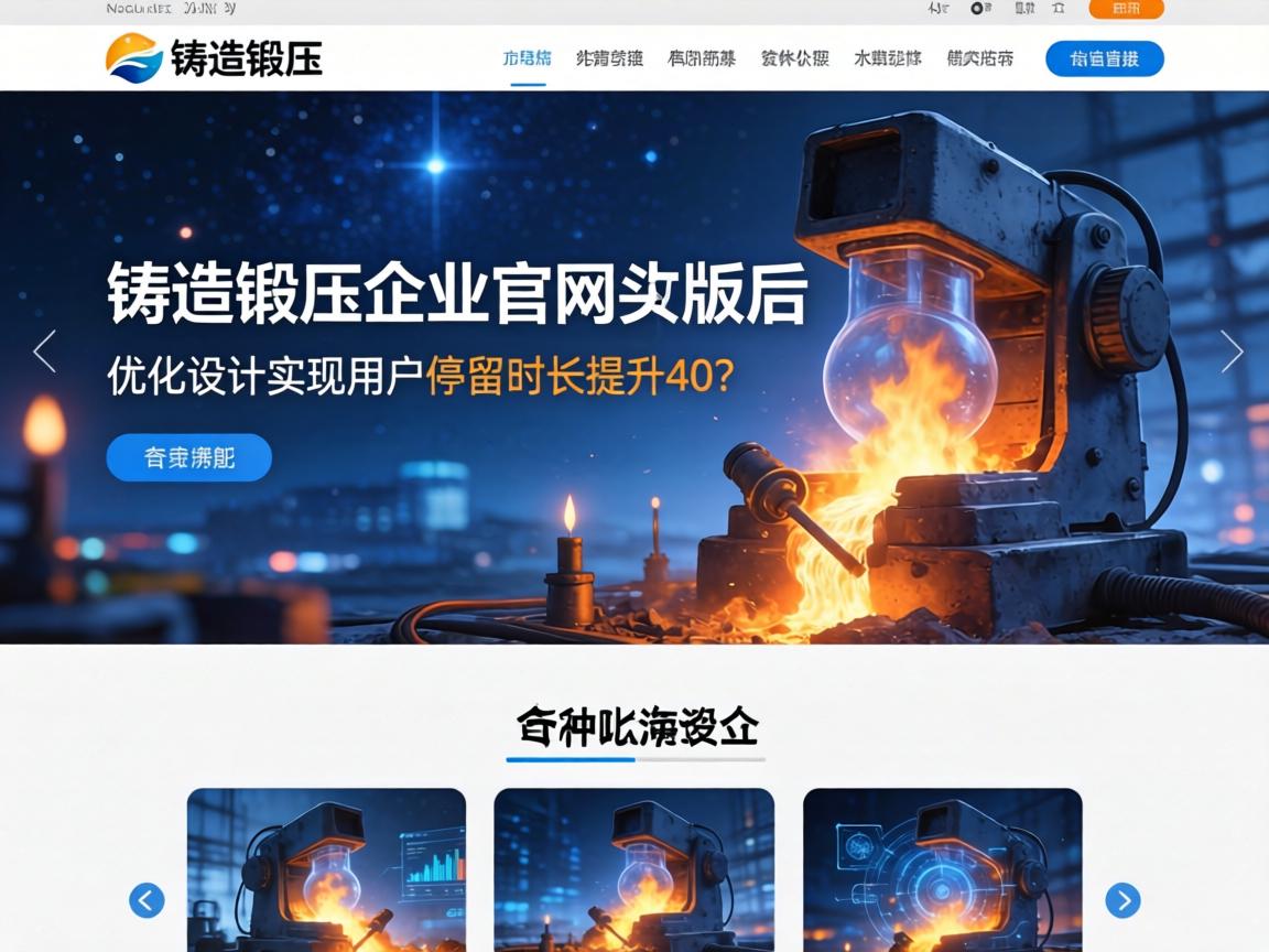 铸造锻压企业官网改版后如何通过优化设计实现用户停留时长提升40%