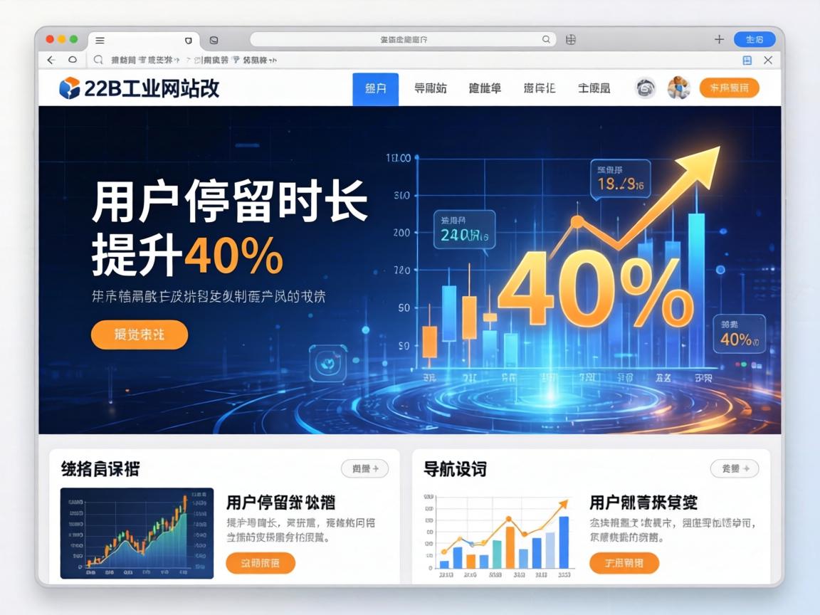 B2B工业网站改版后用户停留时长提升40%的视觉与导航设计策略