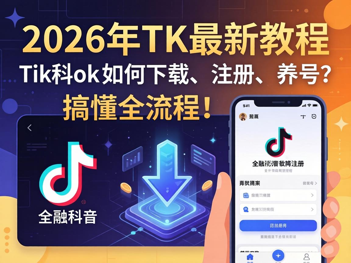 2026年TK最新教程：TikTok如何下载、注册、养号？搞懂全流程！