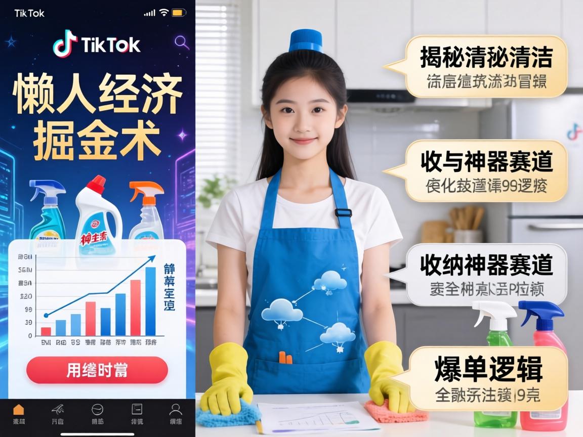 TikTok上的“懒人经济”掘金术：揭秘清洁、收纳与神器赛道的爆单逻辑