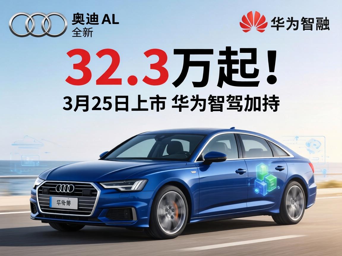 32.3万起!全新奥迪A6L3月25日上市,华为智驾加持
