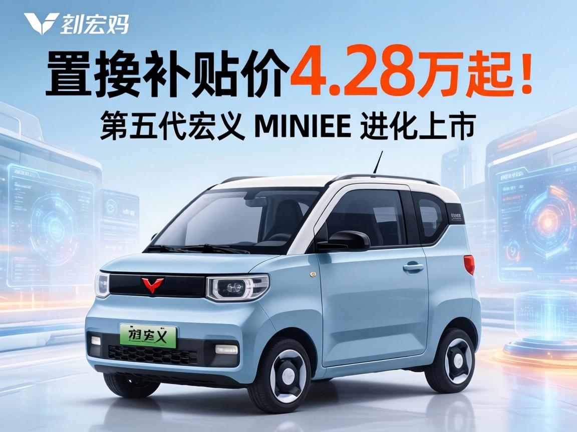 置换补贴价4.28万起！第五代宏光MINIEV进化上市